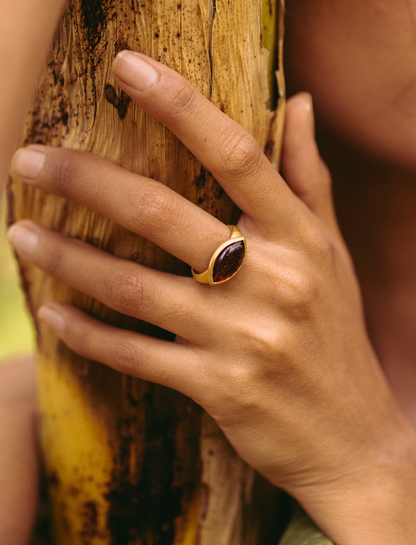 Seed Ring in Garnet