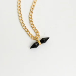 Mini Seed Vessel Charm in Black Onyx